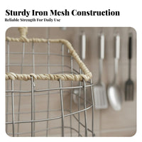Hanging Wire Basket Nordic Design Wire Wall Basket Sturdy Construction Wire Mesh Hanging Holder for Homeowners, Students, Kitchen, Washroom