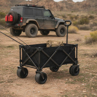 Heavy Duty Folding Wagon Large Capacity Foldable Wagon Cart Portable Outdoor Cart with Wheels Space-Saving for Campers, Gardeners, Camping, Gardening, Fishing