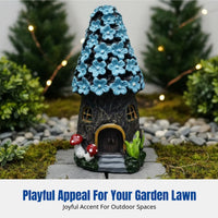 Resin Mushroom House Sculpture, Fairy Tale Garden Ornament, Christmas Lawn Decoration, Durable Resin, Outdoor Accent