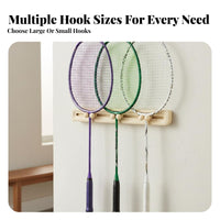 Badminton Racket Wall Mount Space Saving Wall Mounted Racket Rack Sliding Hook Badminton Hanger Sturdy Versatile Use for Garage