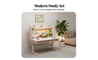 Adjustable Kids Desk and Chair Set Solid Wood Construction Kids Desk and Chair Set Height Adjustable Study Area for Teens, Playroom