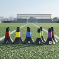 10 Pieces Basketball Cone Numbered Agility Training Cones Flared Cone with Anti-Slip Band for Athletes, Coaches, Soccer Practice