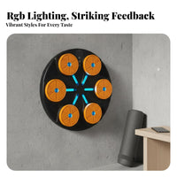 LED Light-up Targets Smart Music Boxing Machine Easy Installation Music Boxing Machine Shock Absorbing Pads Wall Mounted Punching Target for Adults, Kids, Beginners, Home Gym, Indoor, Workout, Living Room