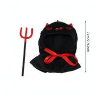 Cute Design Stuffed Toy Halloween Outfit Ribbon Tie Closure 10cm Doll Clothes Set Soft Textile Doll Devil Costume Easy to Wear for Themed Parties