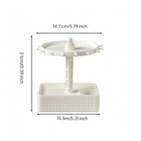 Rotating Jewelry Organizer Desktop Rotating Earring Stand Compact for Bedroom