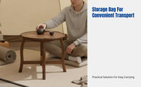 Sturdy Walnut Wood Tea Table, Folding Coffee Table for Bedroom, Windowsill, Camping, Floor Use, Portable