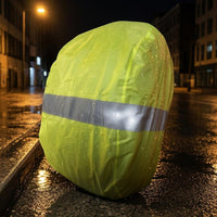 Silver Strip Reflective Backpack Rain Cover Yellow-Green Student Backpack Cover Fitted School Gear Stitched Seams for Students