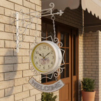 Double Sided Wall Timepiece Easy to Read House Decoration for Living Room, Patio