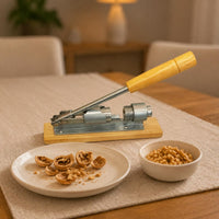 Screw-Style Manual Walnut Nut Splitter Metal and Wood Lever Nut Splitter Tabletop Household Tool Adjustable
