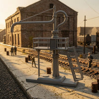 HO-Scale Water Crane Industrial Water Column with Ladder Miniature Railroad Model with Platform Accurate for Hobbyists, Collectors, Dioramas