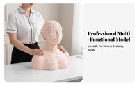 Multi-Function Massage Training Mannequin Reusable Acupoint Model Bust Long-Lasting for Students, Beginners