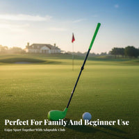Oversized Head Adjustable Golf Club Portable Beginner Golf Training Club Aluminum Alloy Shaft for Beginners, Golfers, Travel, Home, Backyard