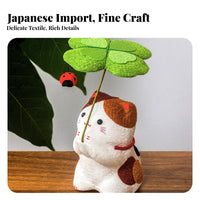 Four leaves Animal Ornament Good Luck Charm Japanese Cloth Animal Statue Thoughtful Present Four leaves Figurine