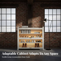 Stand-Alone Standing Rolling Shoe Storage Cabinet Dust-Proof Multi-Tier Shoe Cabinet Dustproof Large Capacity for Families, Homeowners, Students, Hallway, Balcony, Living Room, Bedroom