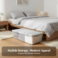 With casters Rolling Storage Drawer Low height Flat Rolling Bin Large Capacity Underbed Container Sturdy Construction for Apartment Dwellers, Homeowners, Under Bed, Bedroom, Dorm Room, Basement
