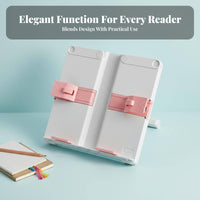 Multi-Functional Adjustable Folding Bookrest Multifunctional Reading Stand Portable and Foldable Book Holder Handsliberated for Students, Office Workers, Professionals, Desk, School, Library, Bedroom