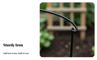 Curved Plant Support Frame Wrought Iron Flower Support Frame Anti-Tipping Half Round Plant Stake for Potted Plants, Outdoor, Balcony