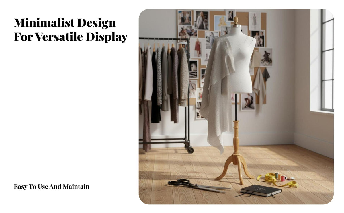 Lightweight Clothing Display Stand Sturdy Female Torso Mannequin Stable Base Adjustable Dress Form Portable for Boutique Owners, Online Sellers, Fashion Designers, Photo Studio, Market Stall, Home Decor