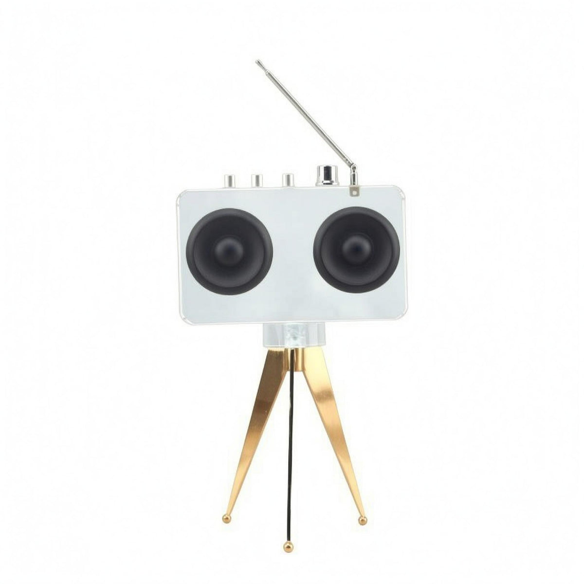 Tripod Radio Decor Angled Antenna Acrylic Radio Ornament Control Knobs Home Decoration