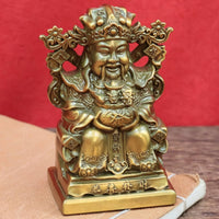 Feng Shui Wealth Deity Figurine Traditional Wealth Deity Statue Tabletop Cai Shen Statue Compact for Collectors, Office Desk, Bookshelf, Entryway