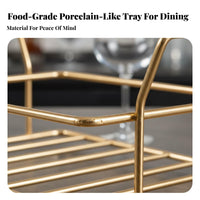 Multi-Section Serving Platter Multifunctional Divided Serving Platter Easy to Clean Divided Appetizer Tray for Parties, Entertaining, Living Room