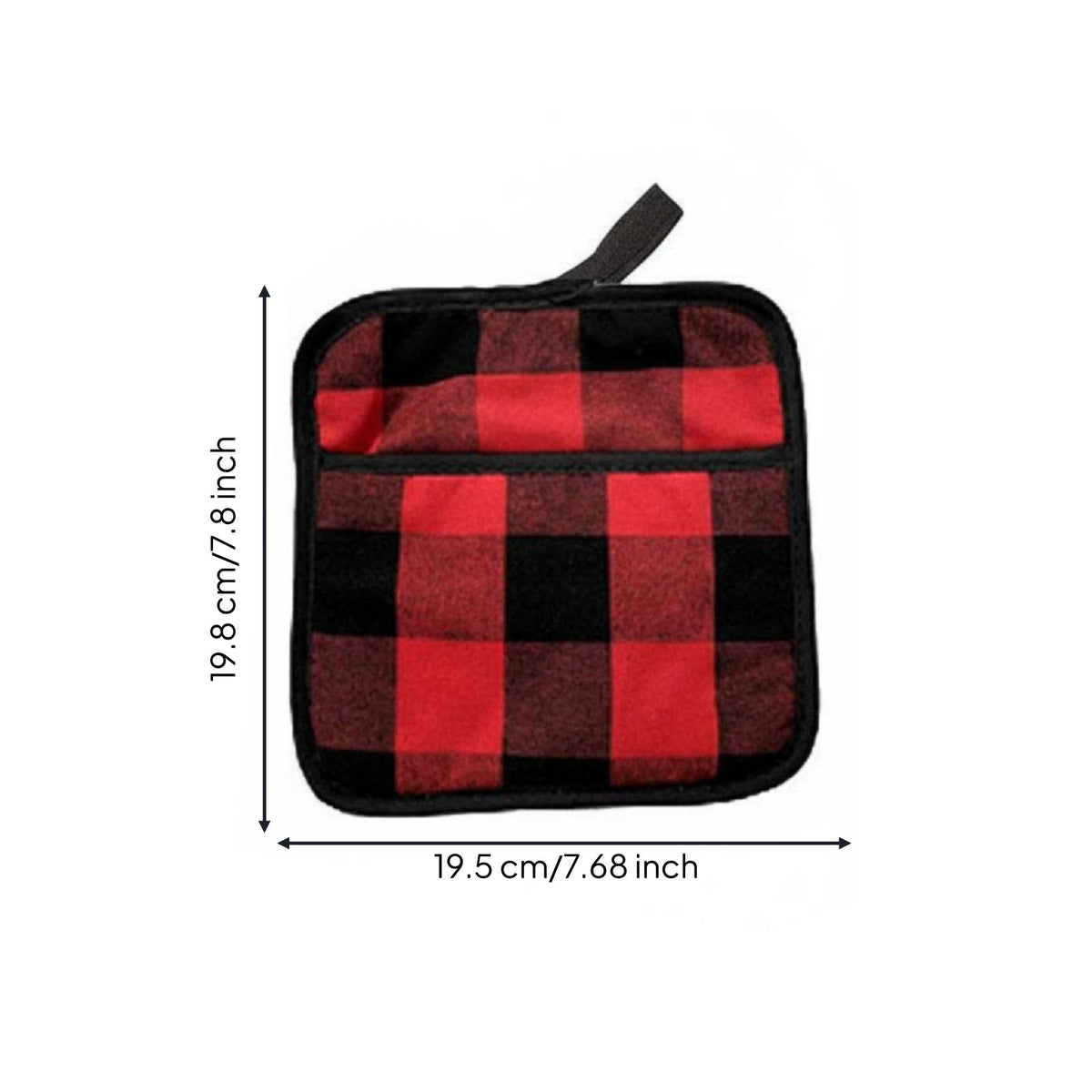 Heat Resistant Quilted Kitchen Potholder Anti-Scald Pocket Pot Holder Machine Washable Square Oven Glove Hanging Loop for Home Cooks, Bakers, Baking, Cooking, Barbecue