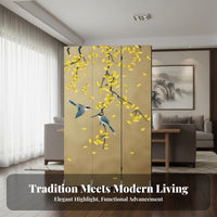 Chinese Aesthetic Multi-Panel Folding Screen Foldable Design 4-Panel Folding Divider Movable Room Partition Portable for Apartment Dwellers, Screenice Workers, Business Owners, Bedroom, Entrance Hall, Restaurant, Visual Background