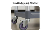 Multi-Functional Plastic Rolling Service Cart 360° Swivel Casters Restaurant Bussing Cart Large Capacity Rolling Service Trolley Long-Lasting for Professionals, Janitorial Personnel, Warehouse Workers