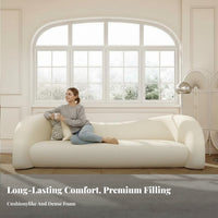 Curved Boucle Sofa Modern aesthetic Upholstered arched form Loveseat space-efficient Size Living Room Furniture for Homeowners, Reception Area, Small Spaces, Bedroom