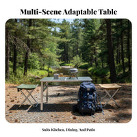 Foldable Design Collapsible Square Camp Table Space-Saving Portable Furniture Easy Storage sturdyDuty for outsidedoor lovers, Families, event Hosts, Dining, Barbecue, Patio, Camping