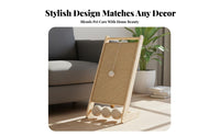 Solid Wood Frame Sisal Cat Scratcher with Toy Balls Low-Shedding Sisal Scratching Post with Toy Multi-Functional Design Wooden Cat Scratching Board Built-in Interactive Toys for Indoor Cats, Kittens