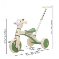 Alpaca Tricycle Adjustable Young Child Tricycle with Push Handle Parentguided Steering Kids Vehicle for Young Children