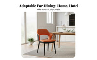 Light Luxury Design Metal Leg Dining Chair Sturdy Carbon Steel Frame Upholstered Dining Chair Ergonomic Design Home Furniture High-Density Foam Cushion for Restaurant Owners, Homeowners, Office Managers, Hotel, Bedroom, Living Room