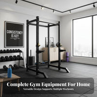 Squat Rack with Pull-up Bar and Leg Press Heavy-Duty Multi-Functional Strength Rack Highly Adjustable Multi-Functional Power Cage for Weightlifters