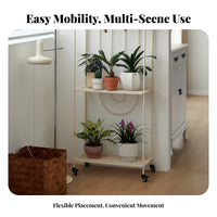 Movable with casters Tiered Plant Stand Multitier Design 4-Tier Rolling Flower Rack Space-Saving Display Shelf Anti-Rust for Gardeners, Homeowners, Apartment Dwellers, Balcony, Living Room, Indoor, Office