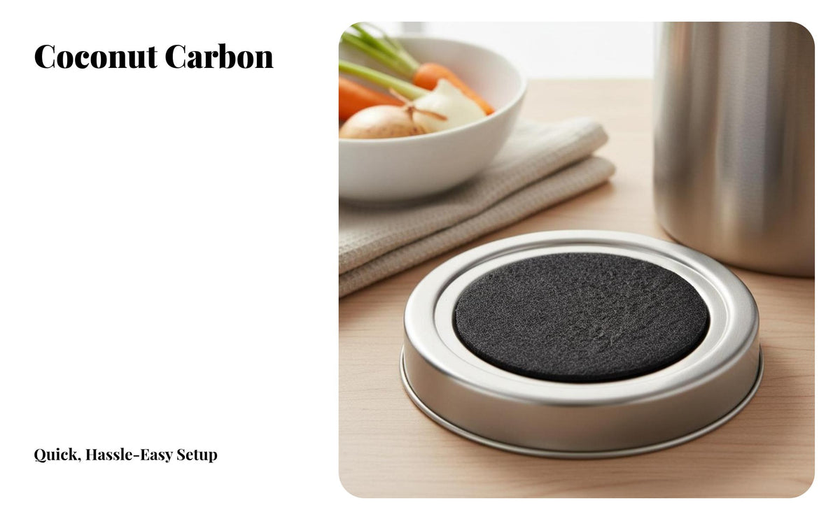 4 Sets Activated Carbon Absorber Easy to Replace Activated Char Absorber Long Garbage Can Odor Remover for Composters, Homeowners, Lavatory