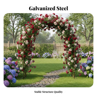 Sturdy and Long-Lasting Wrought Iron Flower Arch Weather Resistant Outdoor Archway Trellis Multi-Scenario Use Metal Garden Arch Heavy Duty for DIY Enthusiasts, Homeowners, Event Planners, Yard, Patio, Party