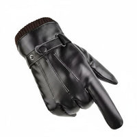 men's PU Leather Gloves Thick Warm Thermal Riding Gloves Hand Coverings Windproof Timeless Design for Cyclists, Cycling