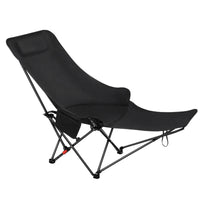 Foldable Lounge Chair with Headrest and Leg Rest Adjustable Reclining Chair Portable Reclining Lounge with Carrying Bag for Office Naps