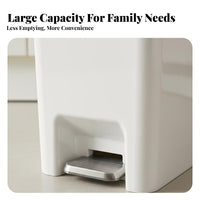 Large Capacity Foot Pedal Trash Can Hands-Effortless Operation Double Opening Trash Can Easy to Clean Foot Pedal Waste Bin Long-Lasting Construction for Kitchen, Bathroom, Living Room, Bedroom