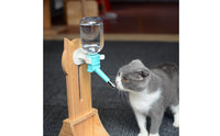 Vertical Slot Cat Head Water Stand Curved Base Pet Bowl Dispenser Stand