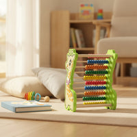 Wooden Abacus with Beads Colorful Wooden Counting Frame with Beads Bead Frame Hands-on Educational Toy Traditional