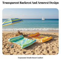 Buoyant Lounge Chair with Backrest Foldable Inflatable Pool Lounger PVC Material Buoyant Recliner Chair for Adults, Teens, Beach, Lake