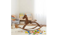 Wooden Rocking Horse Solid Wood Rocking Animal Odorless Paint Nursery Decor for Young Children