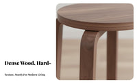Nordic Design Round Stacking Stool Space-Saving Stackable Wooden Stool Minimalist Design Backless Seat Sturdy Construction for Students, Homeowners, Dorm Residents, Dining Room, Entryway, Small Apartments, Kitchen