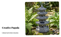 Buddha Pagoda Statue Light Solar Pagoda Lamp Resin Stupa Light for Yard Patio Pathway