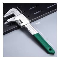 F-Shaped Wrench with Coated Handle Comfortable Adjustable Wrench Non-Slip Spanner for Plumbing, Workshop