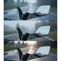 Angular Motorcycle Mirrors with Mounting Hardware Streamlined Motorcycle Rearview Mirrors Carbon-Fiber-Look Side Rearview Mirror Adjustable for Motorcyclists, Riders, Street Bikes, Touring Motorcycles