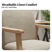 Minimalist Aesthetic Upholstered Wooden Armchair High-Rebound Cushion Upholstered Reading Seat Ergonomic Design Desk Chair Sturdy Structure for Office Workers, Students, Homeowners, Study Room, Bedroom
