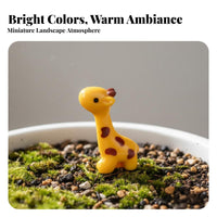 Cute Miniature Giraffe Figurine Vivid Details Tiny Giraffe Figurine Stable Base for Gardeners, DIY Enthusiasts, Terrarium, Bonsai, Desktop